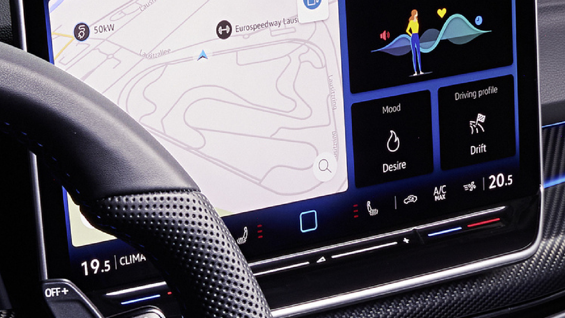 Volkswagen Climatronic three-zone climate control.